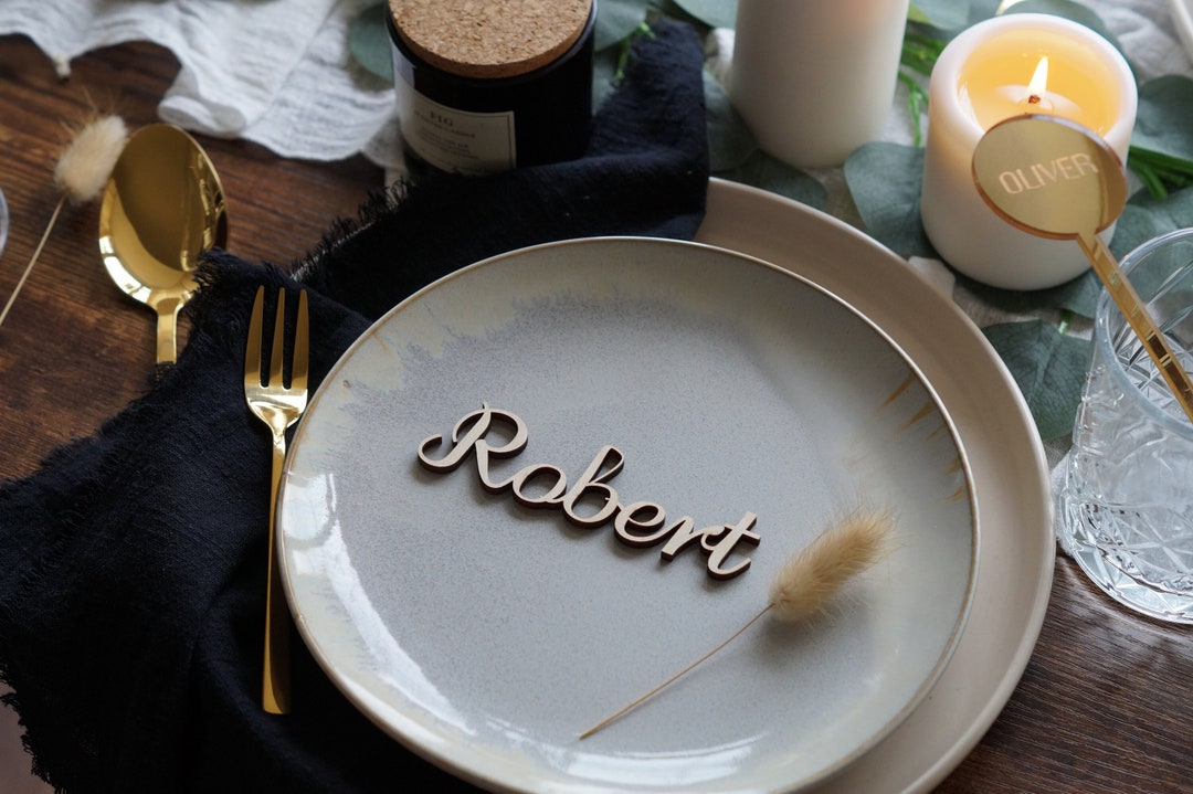 Table Setting for Weddings, Personalised Wedding Name Tag, Acrylic Name ...