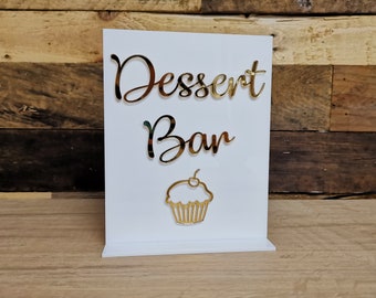 Dessert Bar Sign, Sweets Table Acrylic Display, Sweet Table Sign, Dessert Table Sign, Gold Dessert Bar Acrylic Sign, Buffet Table Sign