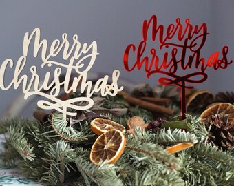 Merry Christmas Cake Topper, Christmas Dinner Table Setting, Christmas Cake Design, Winter Table Decor, Wooden Christmas Tableware