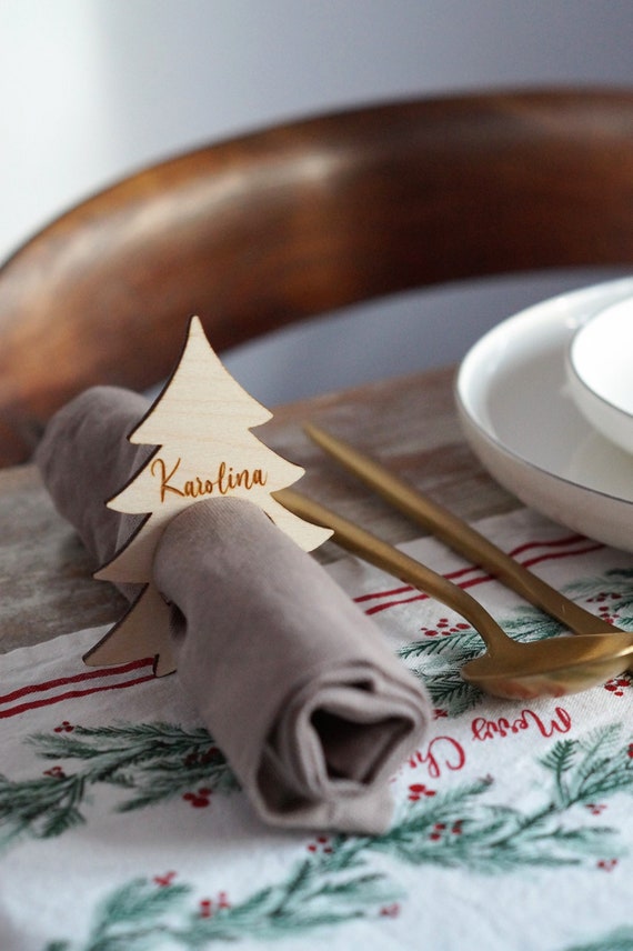 Set Di 8 Portatovaglioli Natalizi Con Decorazioni A Tema (Cervo, Albero, Campana, Fiocco), In Lega E Strass, Per Tavola Delle Feste - 4