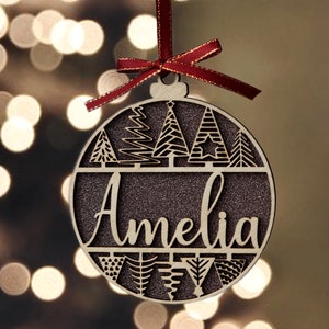 Personalised Name Christmas Decoration, Custom Christmas baubles with name, Custom name Christmas ornaments, Christmas ornament name