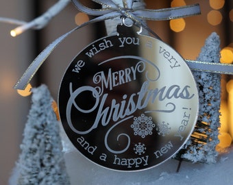 Merry Christmas Decoration, Merry Christmas and Happy New Year, Family Christmas Decoration, Friend Christmas Gift, Christmas 2022, Silver