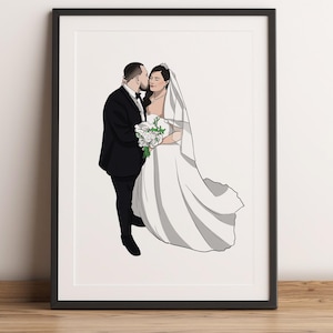 Custom Couple/Wedding Drawing, Wedding Portrait, Engagement Drawing, Couple Gift, Engagement Gift, Anniversary Gift, Couple Wedding Gift