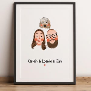Anpassat minimalistiskt tecknat porträtt, porträtt av husdjur och ägare, anpassad illustration, porträtt från foto, parporträtt, familjeporträtt bild 16