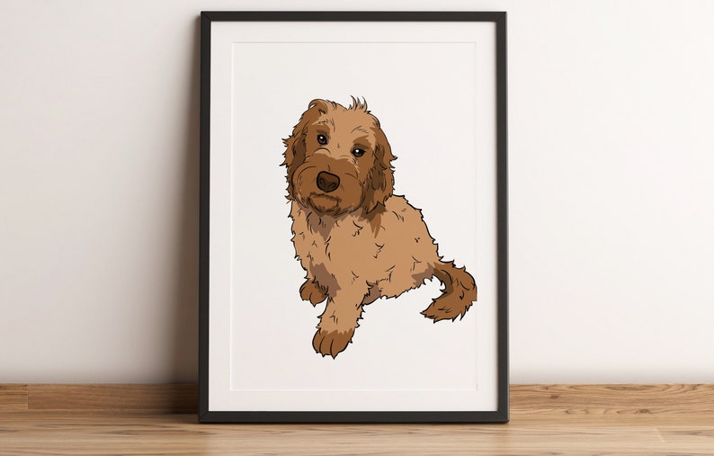 Custom Dog Portrait, Printable Pet Portrait, Custom Pet Art, Drawing from Photo, Personalized Gift For Dog image 6