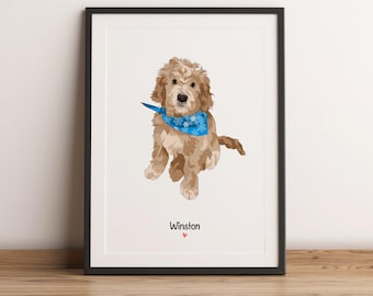 Custom Pet Portrait, Dog Painting From Photo, Pet Painting From Photo, Miniature pet Portrait gift, Pet Portrait Gift