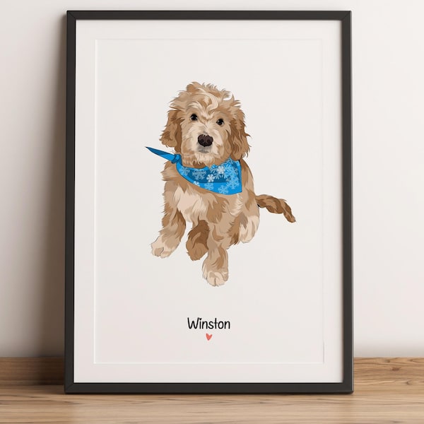 Custom Pet Portrait, Dog Painting From Photo, Pet Painting From Photo, Miniature pet Portrait gift, Pet Portrait Gift