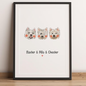 Anpassat minimalistiskt tecknat porträtt, porträtt av husdjur och ägare, anpassad illustration, porträtt från foto, parporträtt, familjeporträtt bild 10
