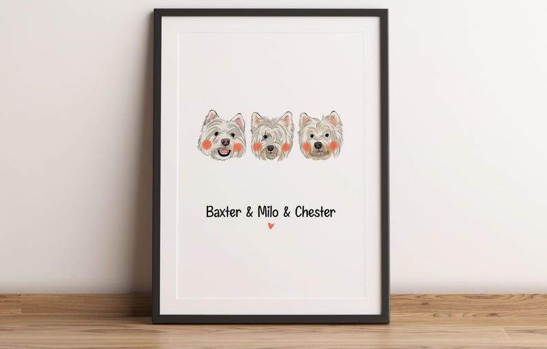 Anpassat minimalistiskt tecknat porträtt, porträtt av husdjur och ägare, anpassad illustration, porträtt från foto, parporträtt, familjeporträtt bild 10