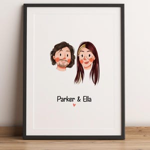 Anpassat minimalistiskt tecknat porträtt, porträtt av husdjur och ägare, anpassad illustration, porträtt från foto, parporträtt, familjeporträtt bild 17