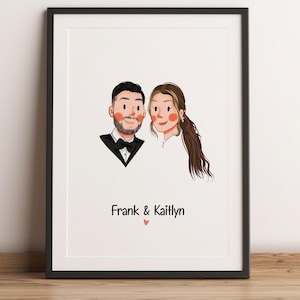 Anpassat minimalistiskt tecknat porträtt, porträtt av husdjur och ägare, anpassad illustration, porträtt från foto, parporträtt, familjeporträtt bild 11