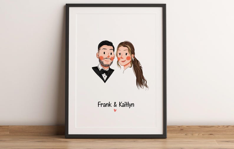 Anpassat minimalistiskt tecknat porträtt, porträtt av husdjur och ägare, anpassad illustration, porträtt från foto, parporträtt, familjeporträtt bild 11