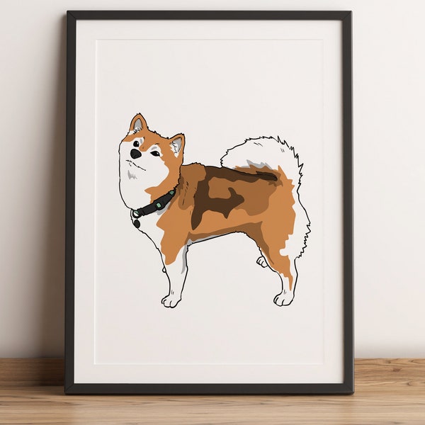 Individuelles Hundeportrait vom Foto, druckbare Hundezeichnung, individuelle Haustierzeichnung, Geschenk zum Verlust eines Haustiers, personalisiertes Geschenk für Hundebesitzer