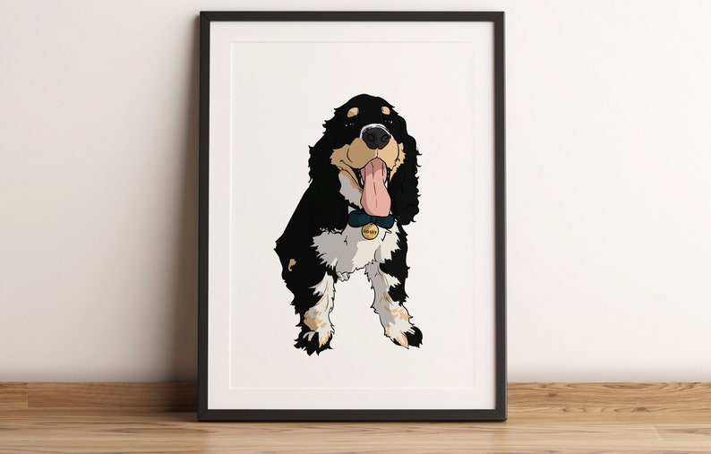 Custom Dog Portrait, Printable Pet Portrait, Custom Pet Art, Drawing from Photo, Personalized Gift For Dog image 7