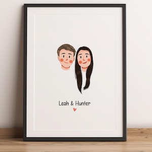Anpassat minimalistiskt tecknat porträtt, porträtt av husdjur och ägare, anpassad illustration, porträtt från foto, parporträtt, familjeporträtt bild 14