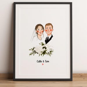 Anpassat minimalistiskt tecknat porträtt, porträtt av husdjur och ägare, anpassad illustration, porträtt från foto, parporträtt, familjeporträtt bild 6