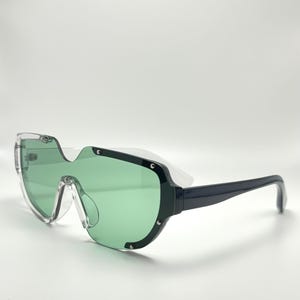 Lunettes de soleil de designer ovales semi-sans monture en acétate pour homme et femme