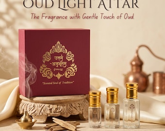 Oud Light Attar Perfume Oil: Vegan Alcohol-Free Agarwood, Kannauj India