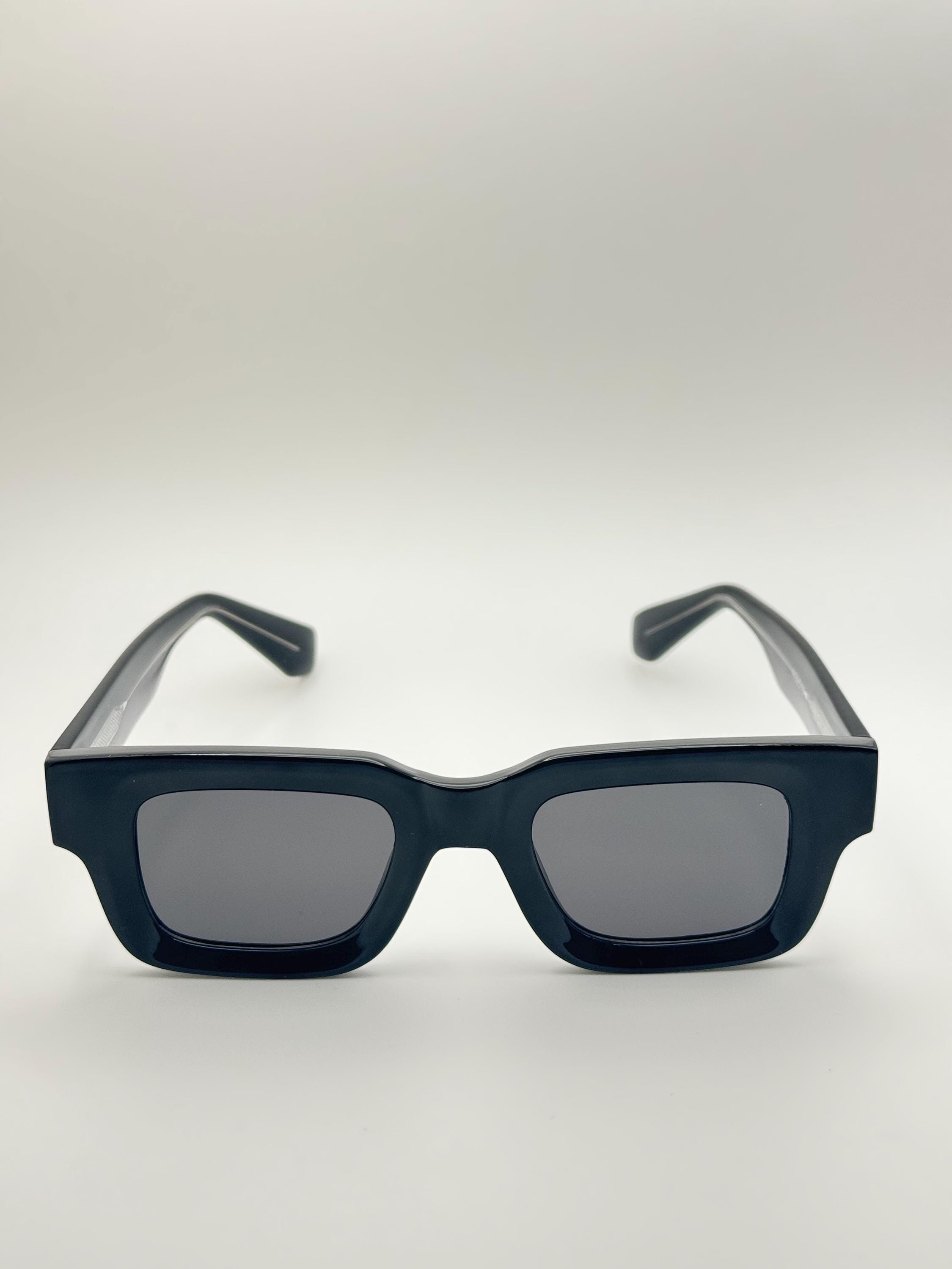 Polarized Square Sunglasses with UV400 Protection, Acetate Frame Square Sunglasses Reverse Half Rim Acetate Frame Polarized  main image 2