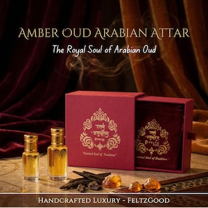 Amber Oud Arabian Attar | Handmade Kannauj Perfume | Vegan Alcohol-Free Scent