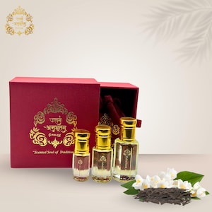 White Oudh Attar Perfume Oil: Vegan Agarwood, Handmade in Kannauj, Gift Box