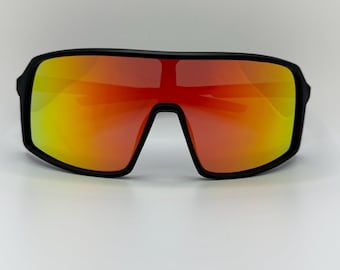 Polarized Red Mirrored Sports Sunglasses: UV400 Protection for Men & Women, Outdoor Eyewear