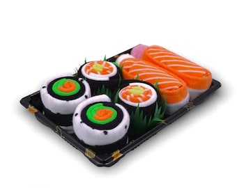 Sushi, hamburgare, pizza, roliga matstrumpor – rullad bomullspresent för män och kvinnor