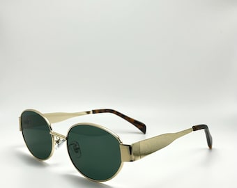 Oval Gold Frame Polarized Sunglasses: Vintage Style UV400