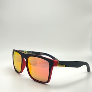 Premium polarisierte quadratische Sportspiegel-Sonnenbrille für Männer und Frauen, Acetatrahmen, UV400, gespiegelte Linse, Outdoor Shades, trendiger Sommer