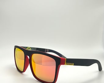 Polarized Square Sport Sunglasses: Mirrored Lens, UV400 Protection