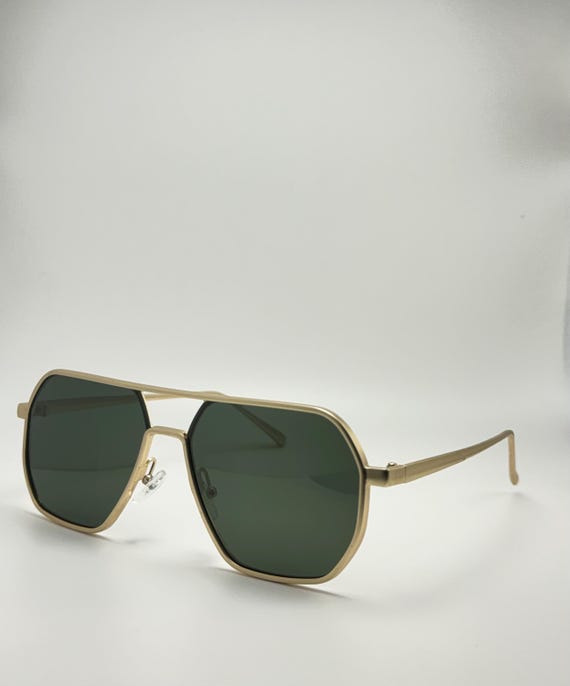 Stylish Double Bridge Metal Frame Sunglasses - UV Protection  display picture 2