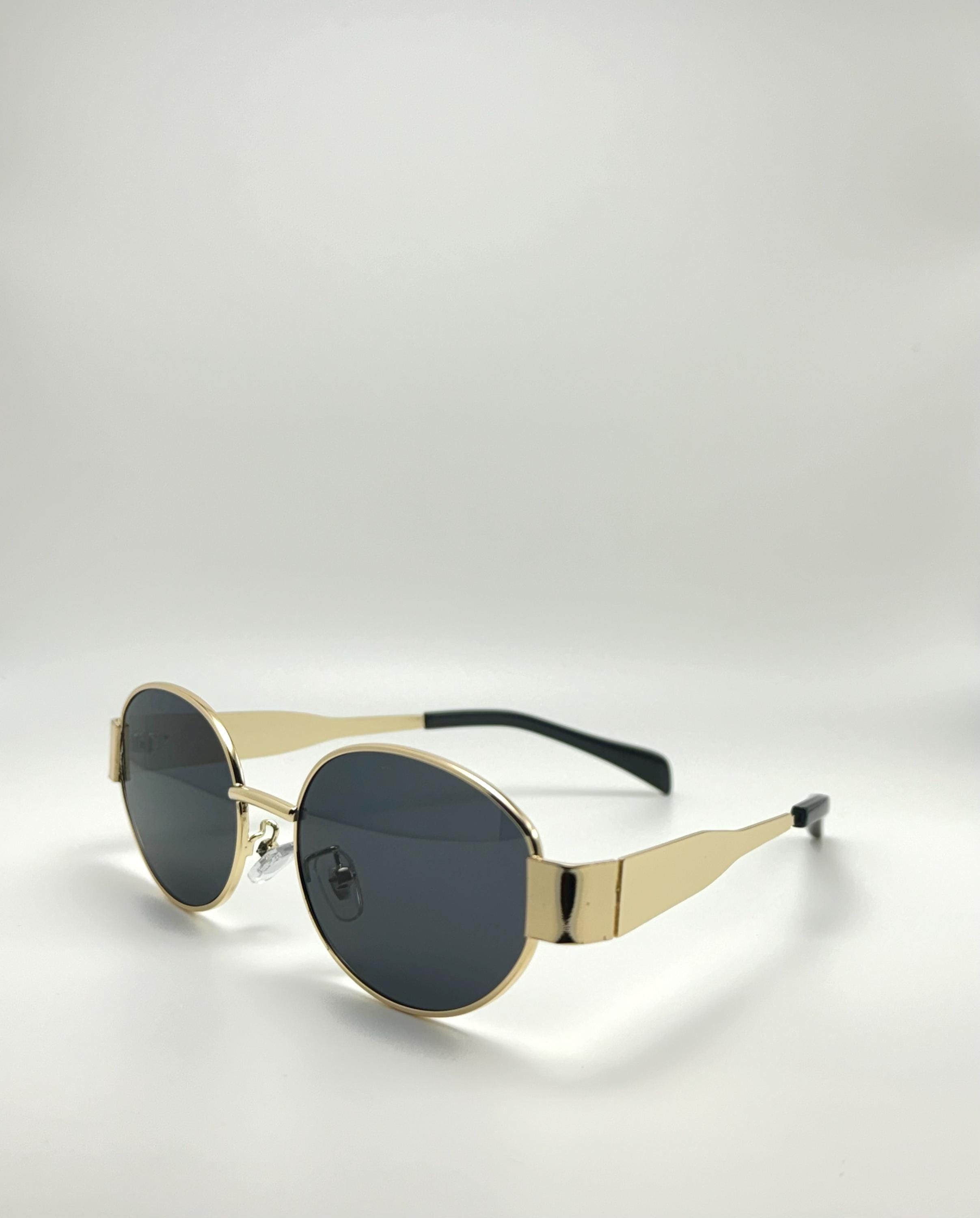 Retro Oval Sunglasses Gold Frame Metal UV400 Protection Retro Oval Sunglasses for Women Men 70s Trendy Sardine Sun  main image 2