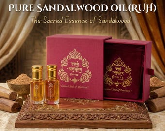 Aceite absoluto de sándalo puro de Mysore (Ruh) – Fragancia natural unisex sin alcohol