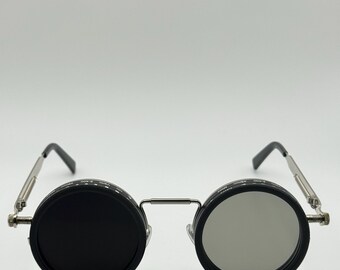 GDC round sunglasses 新品未使用品！ Gold Round Steampunk Goggle Sunglass with Spring Temples