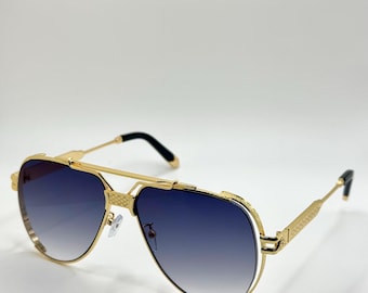 Titanium Double Bridge Sunglasses: Gradient Lens, UV400 Protection