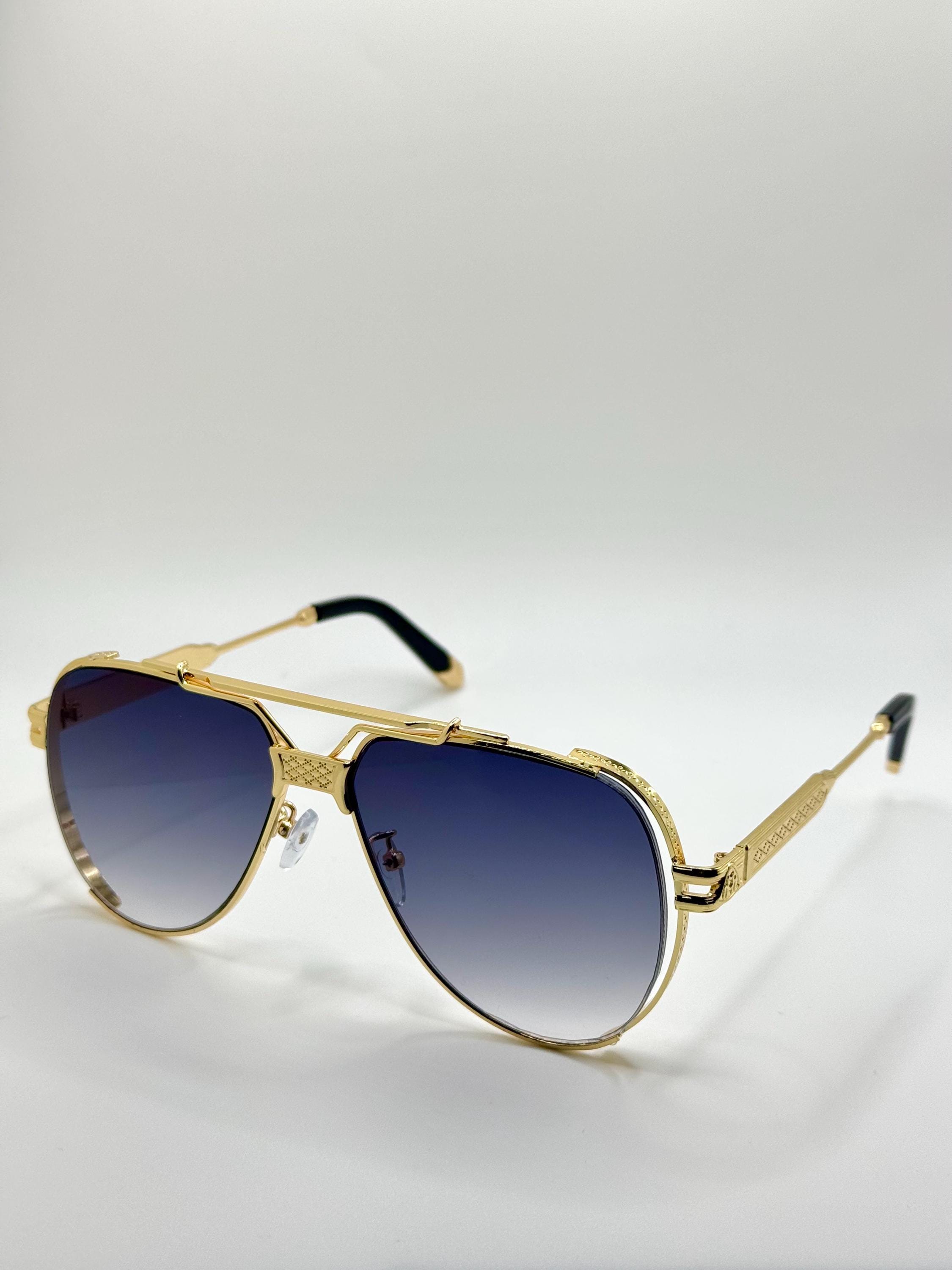 Titanium Double Bridge Sunglasses: Gradient Lens, UV400  display picture 1
