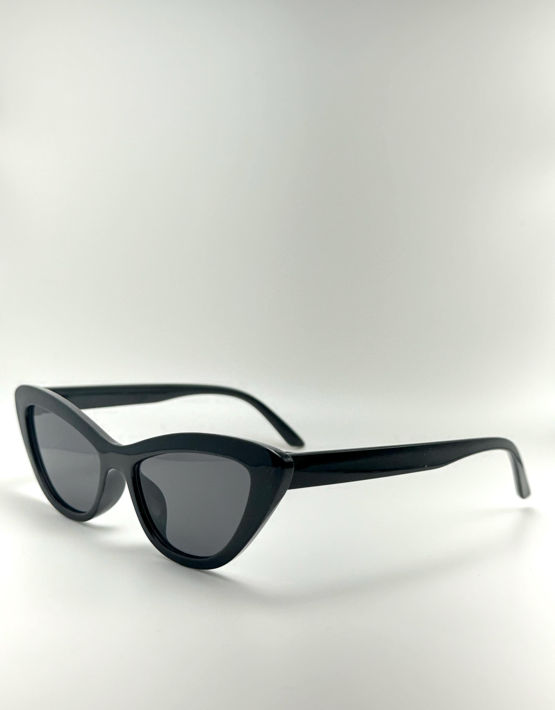 Retro Cat Eye Polarized Sunglasses for Women UV Protection Cateye Sunnies Retro Oval Cat Eye Sunglasses for Women Y2k Trendy Narrow  main image 2