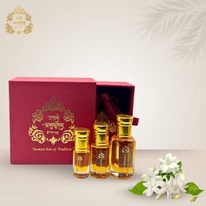 Arabian Jasmine Attar Perfume Oil: Vegan Mogra Fragrance Gift Box