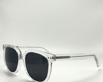 Crystal Acetate Sunglasses: Retro Polarized UV400 Protection