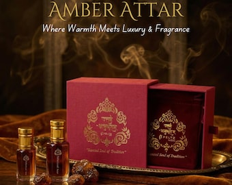Aceite de perfume Amber Attar: Fragancia resinosa natural - Kannauj, India