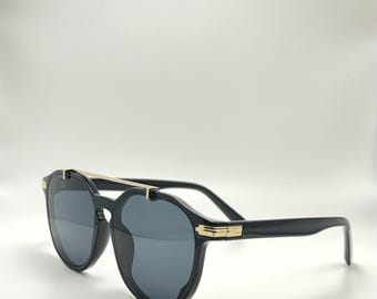 Vintage Retro Round Sunglasses with Metal Bridge for Women & Men - Unisex Fashion Eyewear