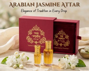 Arabian Jasmine Attar Perfume Oil: Vegan Mogra Fragrance Gift Box