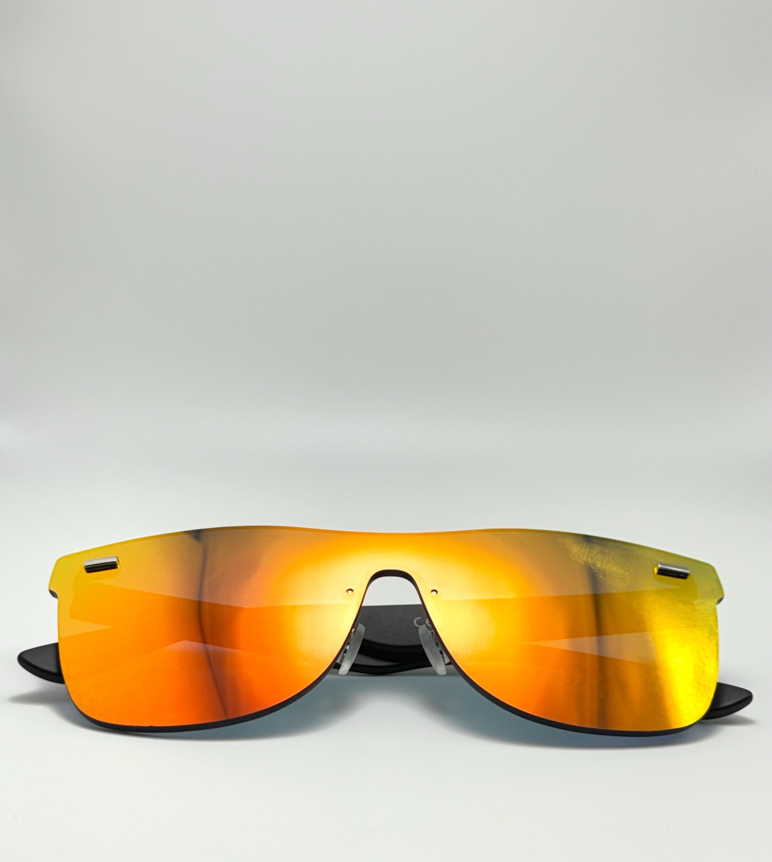 Square Rimless Sunglasses For Women Men Stylish Mirror Lens Eyewear Amazon.com: JIM HALO Flat Top Shield Sunglasses Square  main image 2
