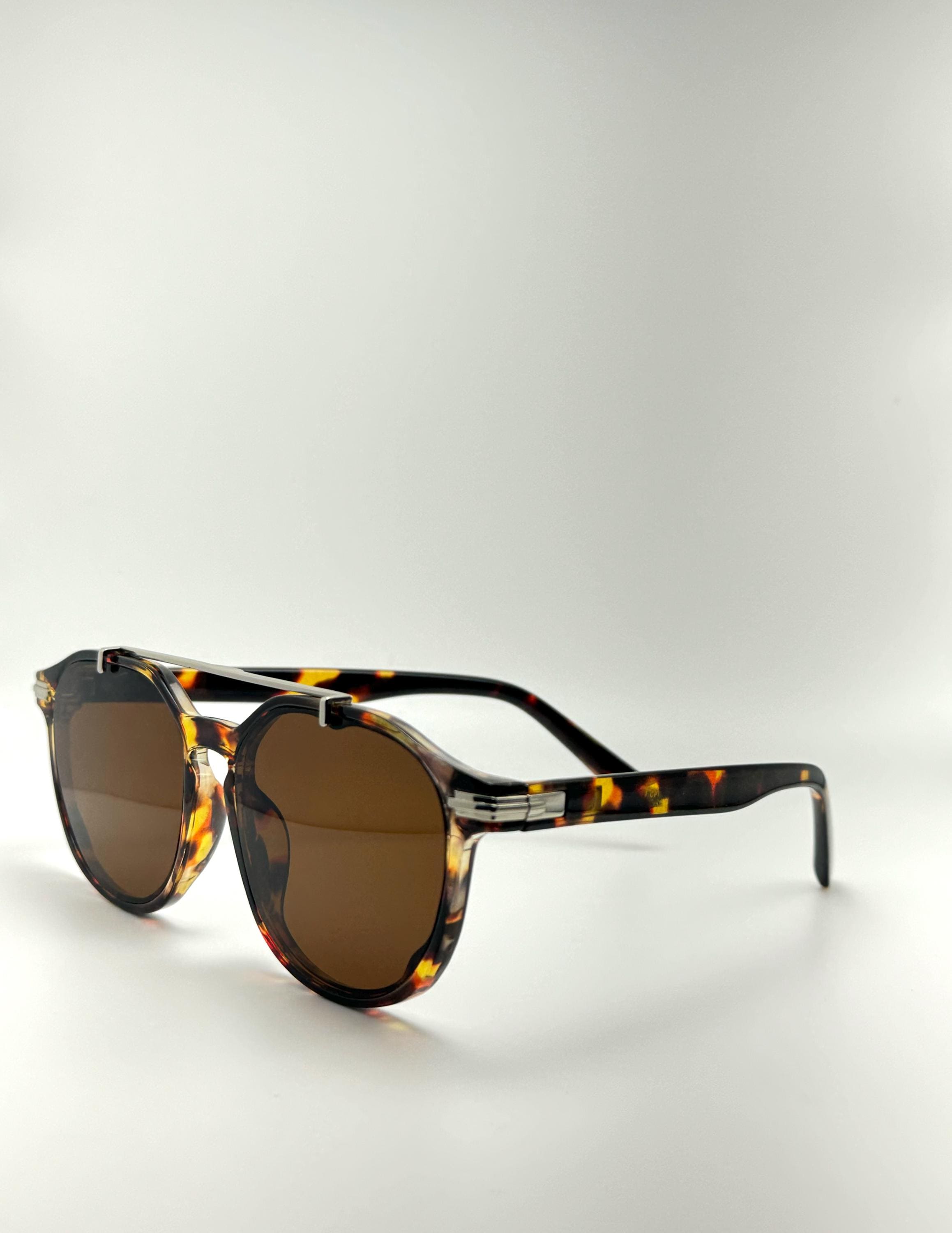 Round Acetate Polarized Sunglasses Retro Metal Bridge UV400 Protection CUE Acetate Round Sunglasses with Softened Silhouette  main image 2
