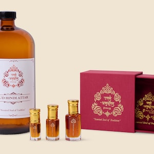 Oud Hindi Attar Perfume Oil: Traditional Indian Agarwood, Vegan, Alcohol-Free