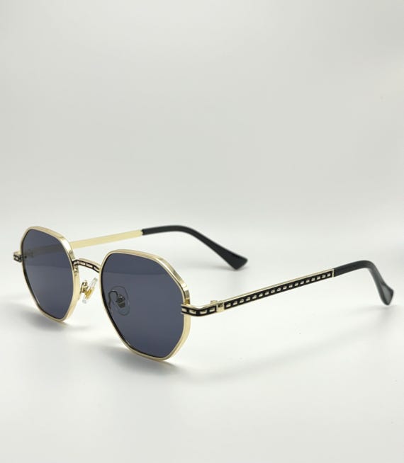 Metal Steampunk Sunglasses: Retro Gold Frame, UV400  display picture 1