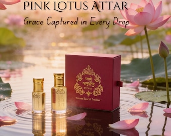 Pink Lotus Attar | Handmade Kannauj Fragrance | Alcohol-Free Floral Scent | Long Lasting Unisex