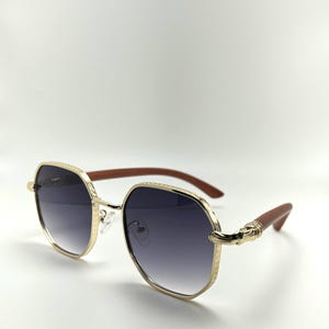 Wooden Grain Retro Designer UV400 Sunglasses for Men & Women