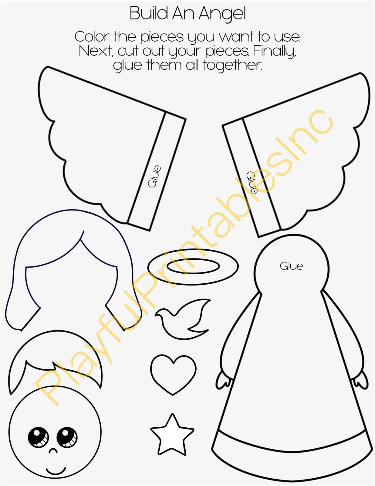 40 Sweet and Easy Angel Crafts for Kids To Make! 9 Printable Build-An-Angel Paper Craft