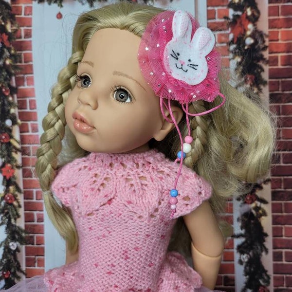 Festive pink outfit for Gotz dolls, American Girl, our Generation 18 inch